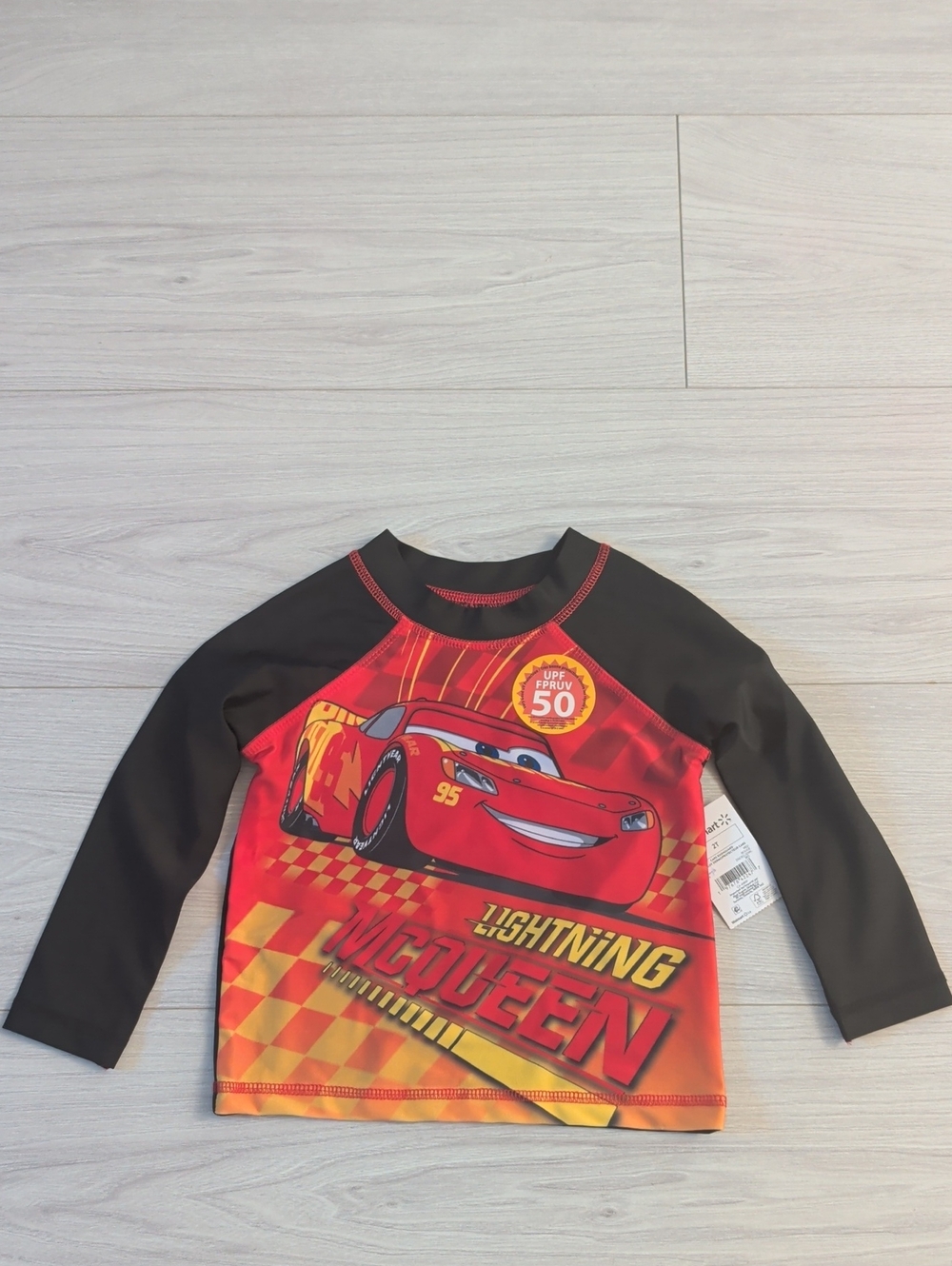 Brand New Disney Lightning McQueen Red and Black Kids Rashguard